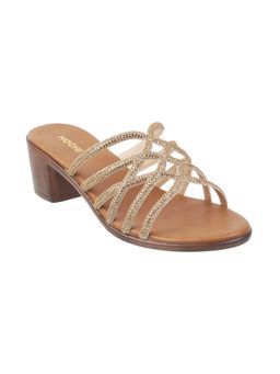 Mochi - Gold Synthetic Embellished/sequined Women Heels