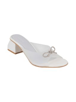 Mochi - White Synthetic Embellished/sequined Women Heels