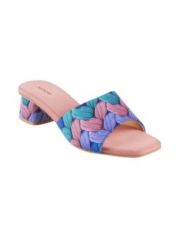 Mochi - Peach Synthetic Printed Women Heels