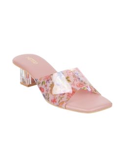 Metro - Peach Synthetic Floral Women Heels