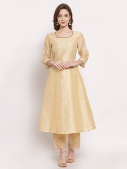 DART STUDIO - Solid Beige Ceri Straight Kurta