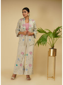 Farha Syed - Off White Speckled Co-ord (Set of 3)