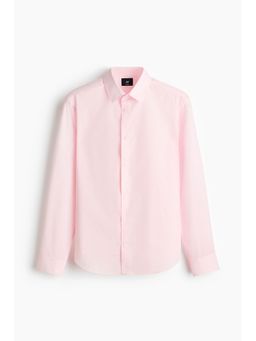 H&M - Men Pink Slim Fit Easy-Iron Shirt