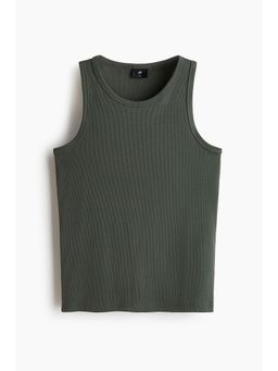 H&M - Men Green Slim Fit Ribbed Vest Top
