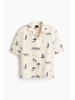 H&M - Men Beige Relaxed Fit Printed Resort Shirt