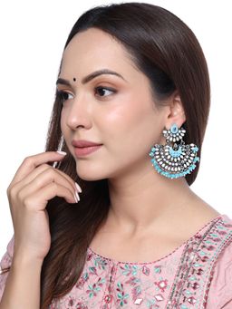 Yellow Chimes - Women Blue Contemporary Chandbalis Earrings