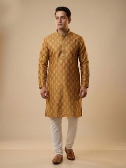 ETHNIC INDIA - Yellow Micro Printed Regular Straight Kurta