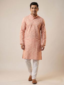 ETHNIC INDIA - Pink Floral Printed Regular Straight Kurta