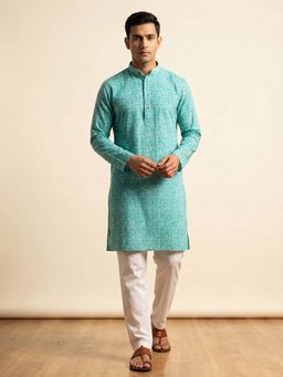 ETHNIC INDIA - Blue All-Over Printed Regular Straight Kurta