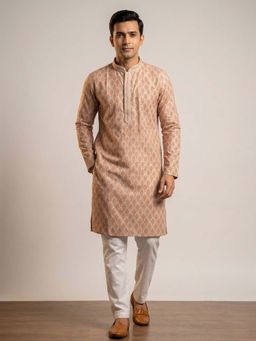 ETHNIC INDIA - Peach Ethnic Motif Printed Kurta
