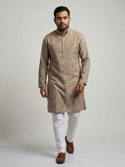 ETHNIC INDIA - Grey Solid Straight Kurta