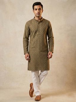 ETHNIC INDIA - Green Ethnic Motif Printed Regular Straight Kurta