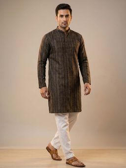 ETHNIC INDIA - Geometric Printed Dark Green Kurta