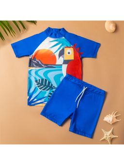 Baby Moo - Singing Parrot Beach Bodysuit Swimsuit Pool Swimming Costume - Blue (Set of 2)
