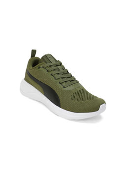 Puma - Flowfurl Knit Mens Olive Green Running Shoes