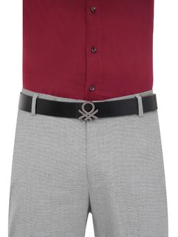 United Colors of Benetton - Men Reversible Leather Belt Ondra - Black & Brown