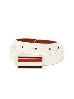 Tommy Hilfiger - Women Reversible Leather Belt Pansy - White & Tan