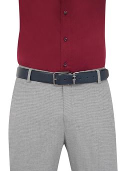 Tommy Hilfiger - Men Reversible Leather Belt Boyle - Navy Blue & Wine