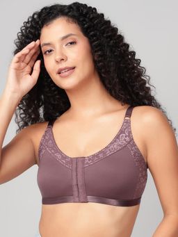 Clovia - Non-Padded Non-Wired Front Open Full Figure Bra (Mauve)