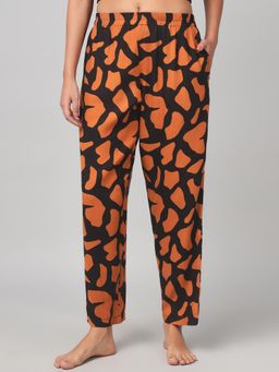 Clovia - Rayon Printed Pyjama (Black)