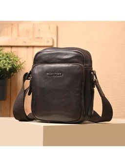 Valentino - West Port Brown Premium Leather Messenger Crossbody Sling Bag