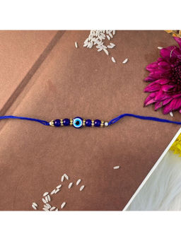 I Jewels - Designer Evil Eye Pearl Bhaiya Rakhi with Roli Chawal