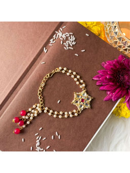 I Jewels - Pink Designer Pearl Hanging Lumba Bracelet