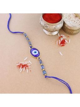 I Jewels - Designer Enamel Evil Eye Bhaiya Rakhi with Roli Chawal