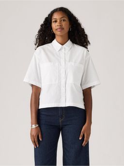 Levi's - Women's Harlie Short-Sleeve Cropped Shirt-White