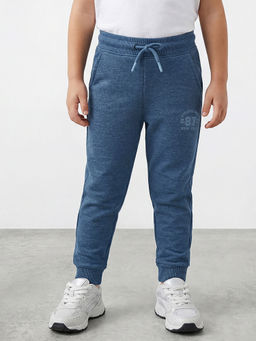 R&B - Boys Indigo Pure Cotton Joggers With Drawstring Waist