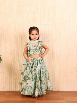 Evaraah - Aurelia Lehanga With Top And Dupatta Green