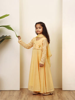 Evaraah - Elana Anarkali Kurta With Pant And Dupatta Yellow