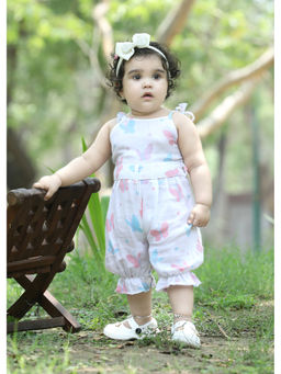 Titrit - Muslin Woven Sleevless Printed Romper-White