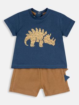 Chicco - Boys Blue Cotton Half Sleeves Top with Shorts