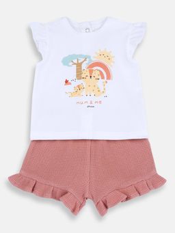 Chicco - Girls White Blended Cap Top with Shorts