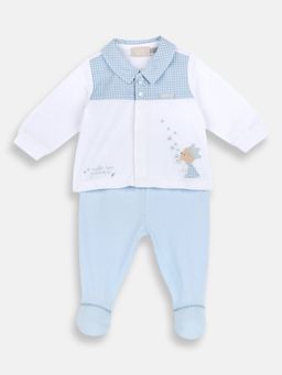Chicco - Boys White Blended Full Sleeves Top with Pant