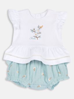 Chicco - Girls White Blended Cap Top with Shorts