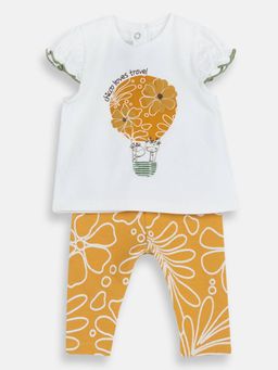 Chicco - Girls White Blended Cap Top with Pant