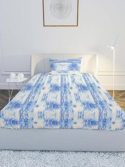 Mayfair Homes London - 100% Cotton 120TC Single Bedsheet with 1 Pillow cover Abstract Blue (Single)