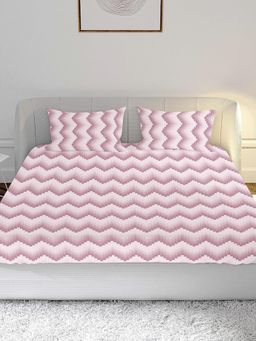Mayfair Homes London - 100% Cotton 180TC Super King Bedsheet with 2 pillow covers Geometric Pink (King)