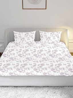 Mayfair Homes London - 100% Cotton Combed Yarn 210TC Super King Bedsheet with 2 Pillow Covers Floral Pink (King)