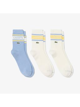 Lacoste - Printed Cotton Socks-Multi-Color (Pack of 3)