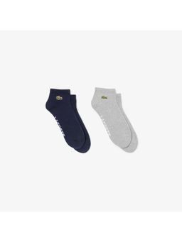 Lacoste - Embroidered Sport Socks-Blue (Pack of 2)
