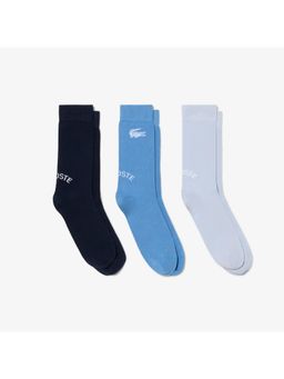 Lacoste - Solid/Plain Cotton Socks-Multi-Color (Pack of 3)