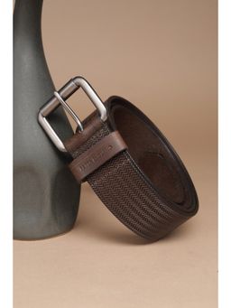 Peter England - Brown Men Brown Textured Leather Belt