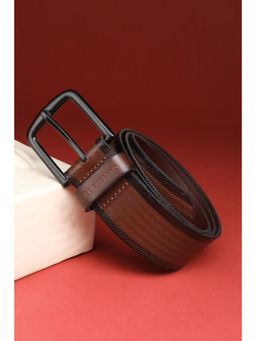 Peter England - Brown Men Brown Patterned Leather Belt