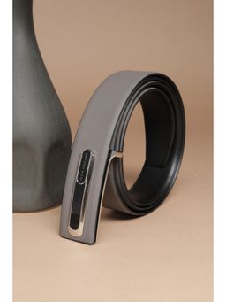 Peter England - Grey Men Grey Solid Leather Belt