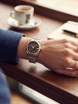 French Connection - Dated Brown Mop Dial Stainless Steel Strap Watch Fcnd4Tm (M)