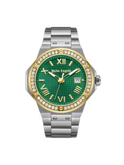 Palm Angels - Stainless Steel Green 3435Csunray Square Texture Dial Watch - PMWGH0000803 (M)