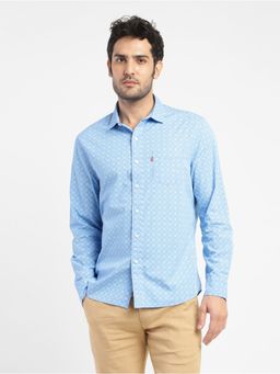 Levi's - Men Printed Blue Slim Shirt